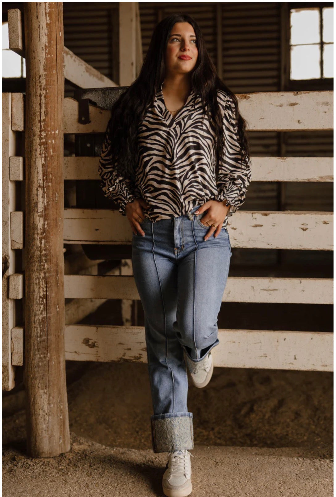 Sterling kreek Canyon Kreek Zebra Print Top