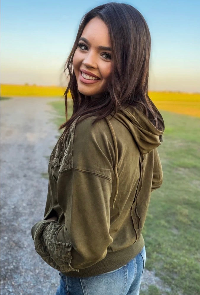 Tooled Frontier Hoodie Olive Green