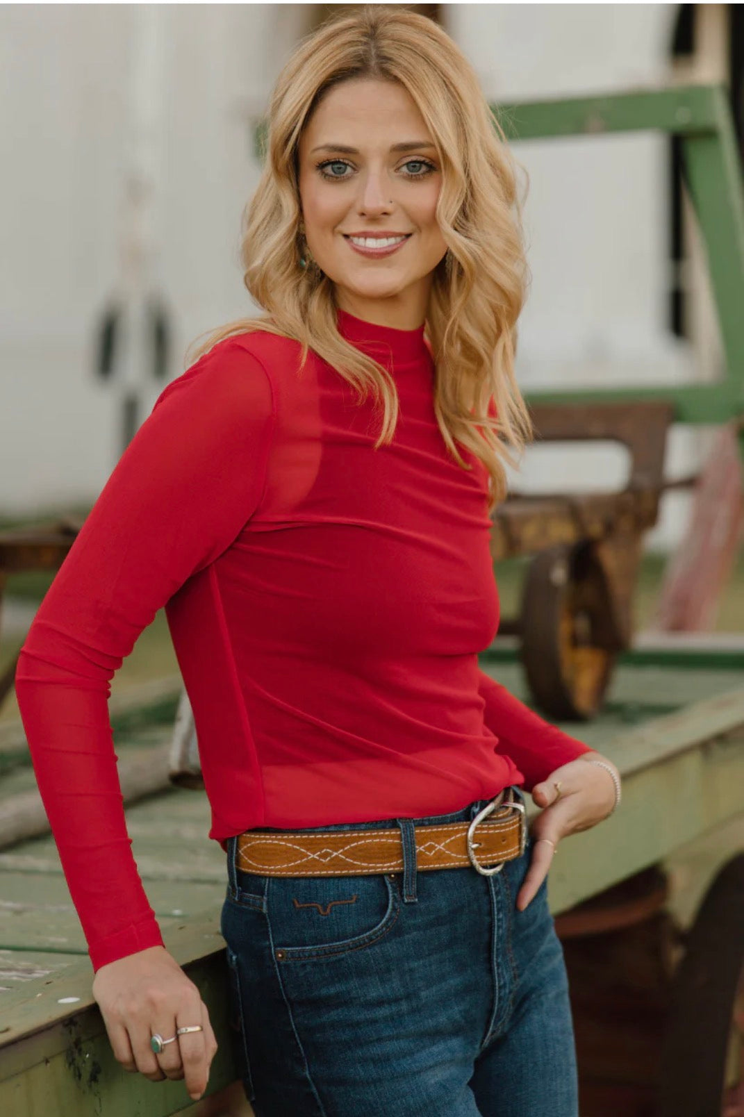 Sterling Kreek Meshed Out Red Top