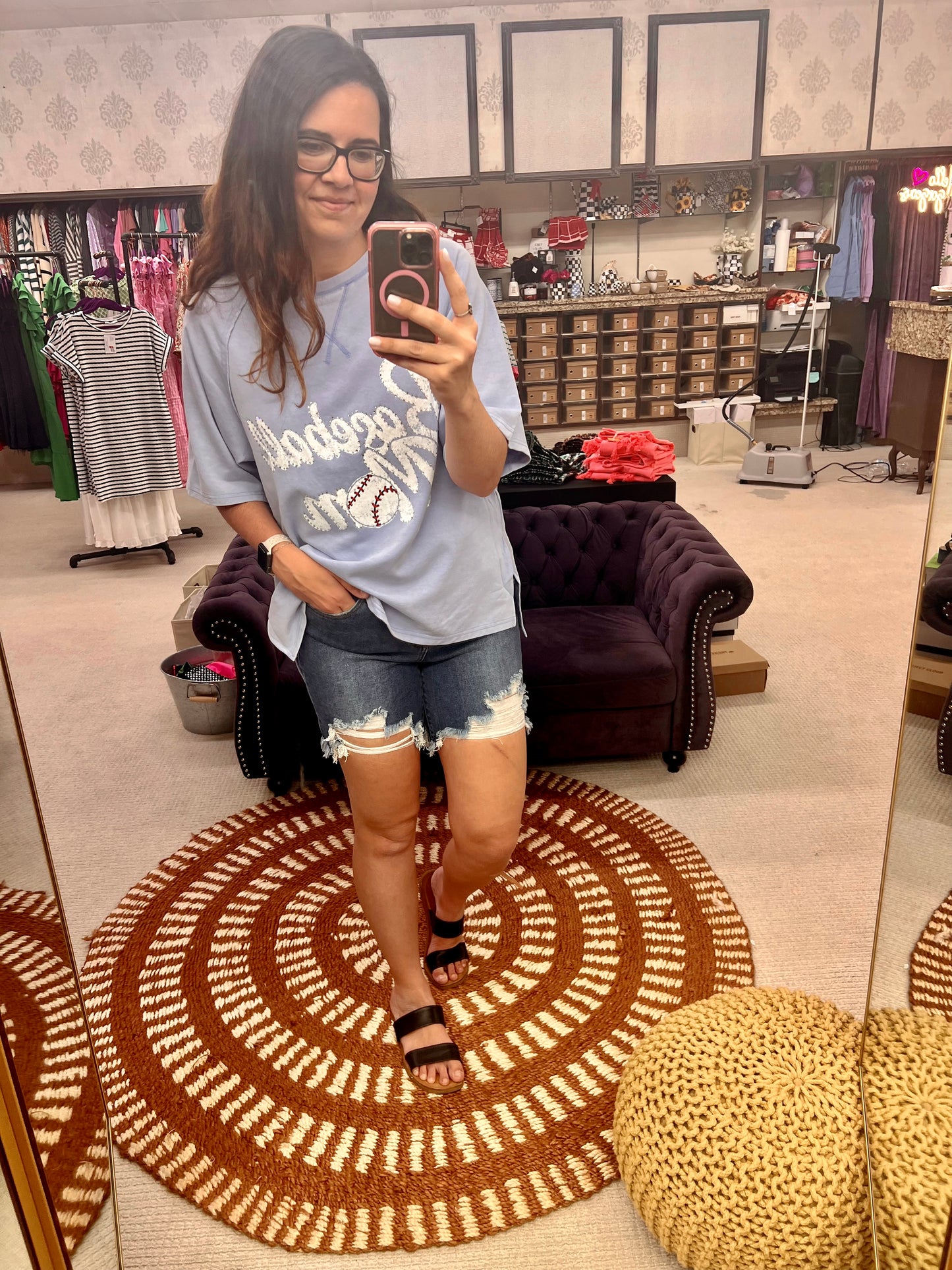 Fantastic Fawn French Terry Baseball Mom Top