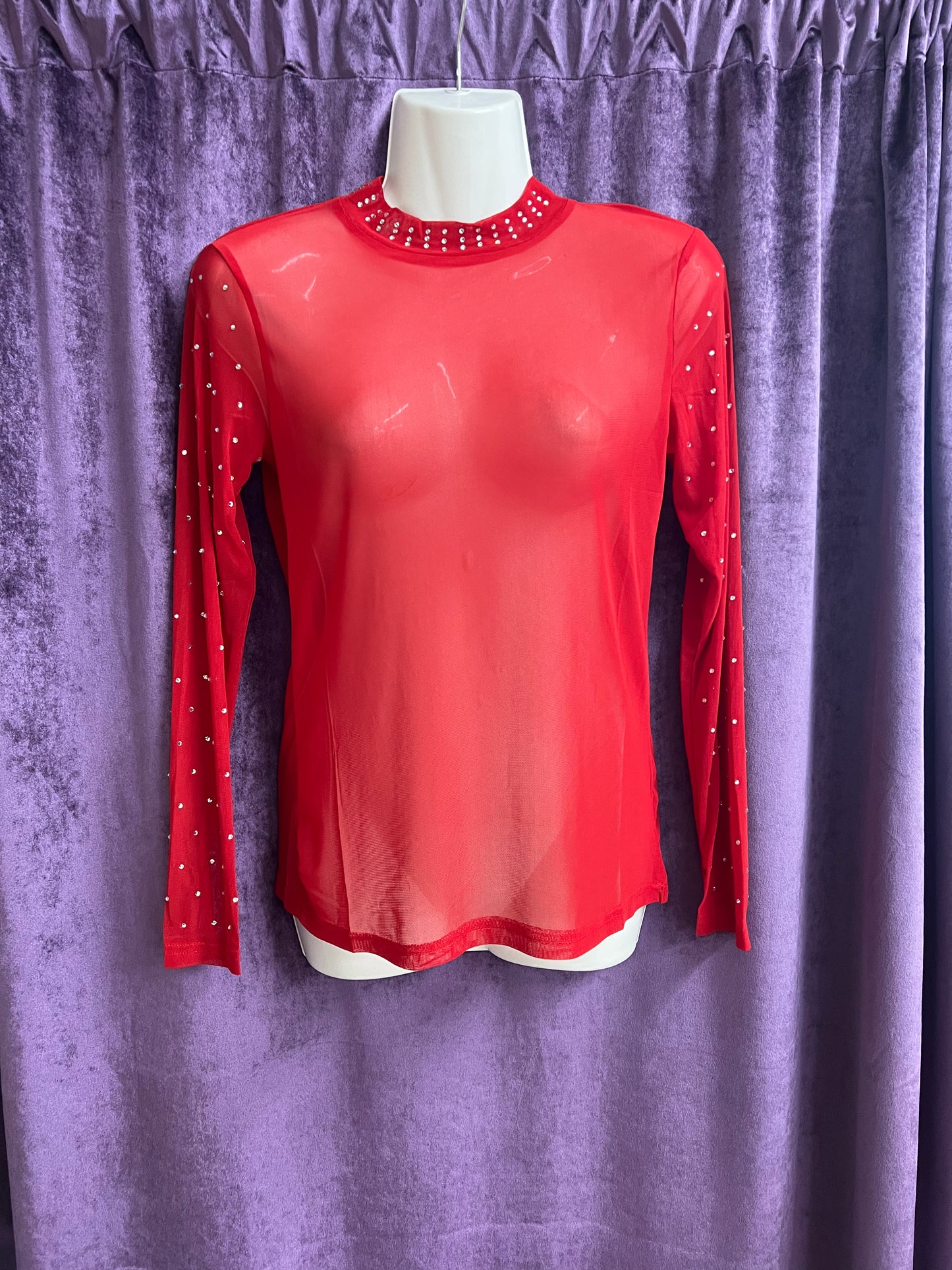 Sterling Kreek Sheer Long Sleeve with Rhinestones