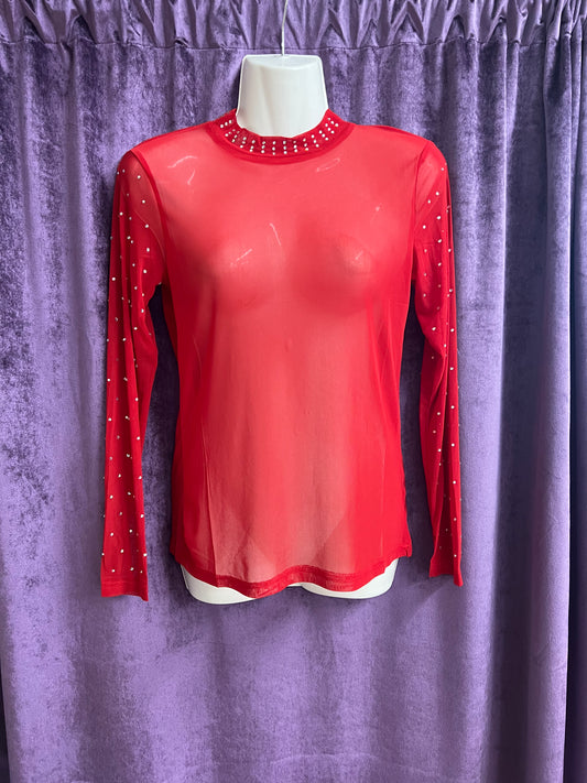 Sterling Kreek Sheer Long Sleeve with Rhinestones