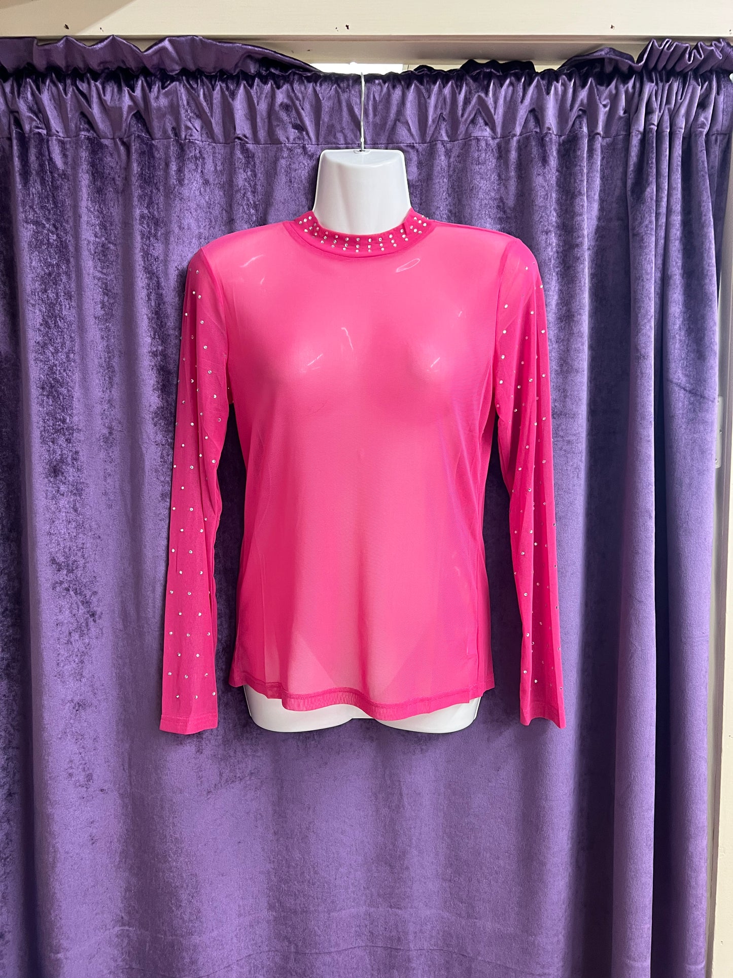 Sterling Kreek Sheer Long Sleeve with Rhinestones