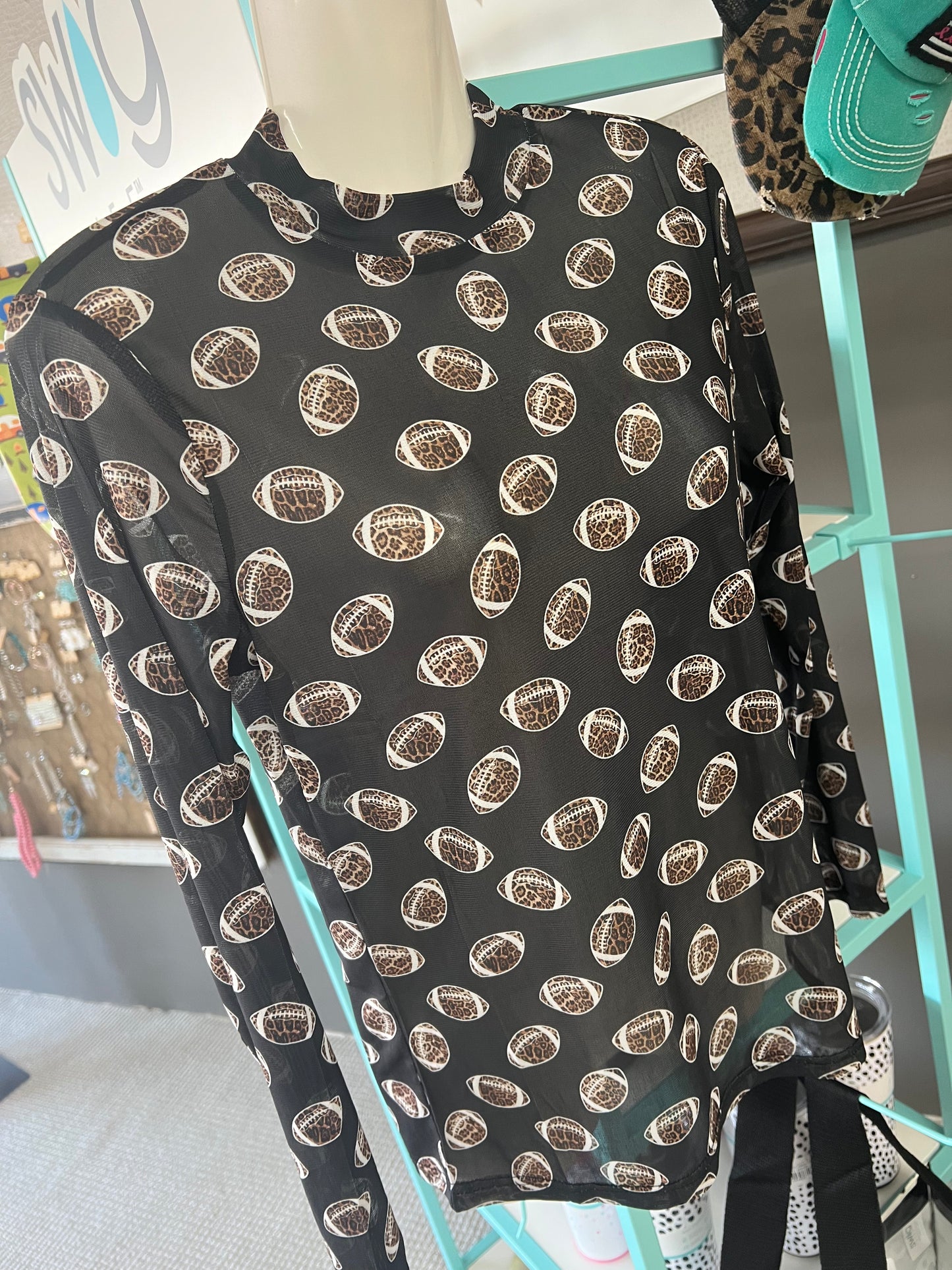 Curvy and Regular Sterling Kreek Girls of Fall Sheer Football Top