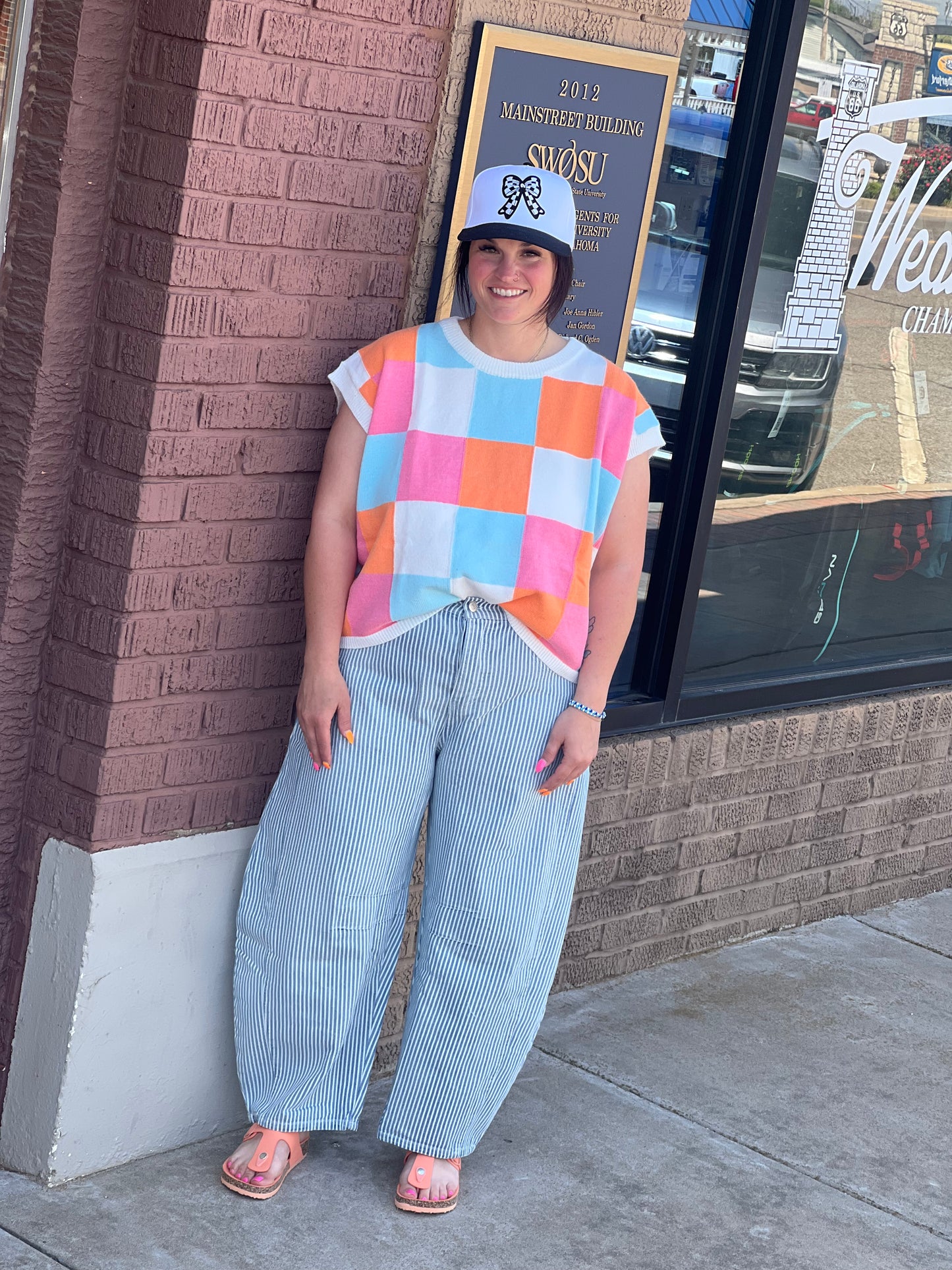 BiBi Multi Colors Checkered Sweater Vest