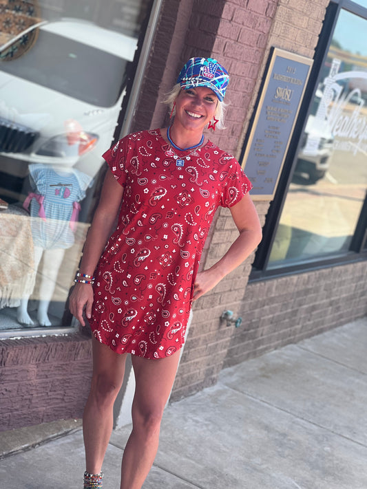 Sterling Kreek Bandana Babe Red Dress