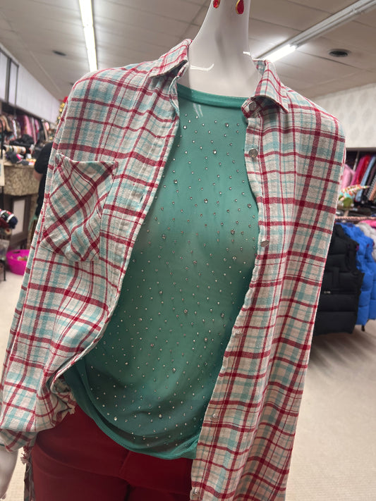 One 24 Rags Retro Silk Back Christmas Flannel
