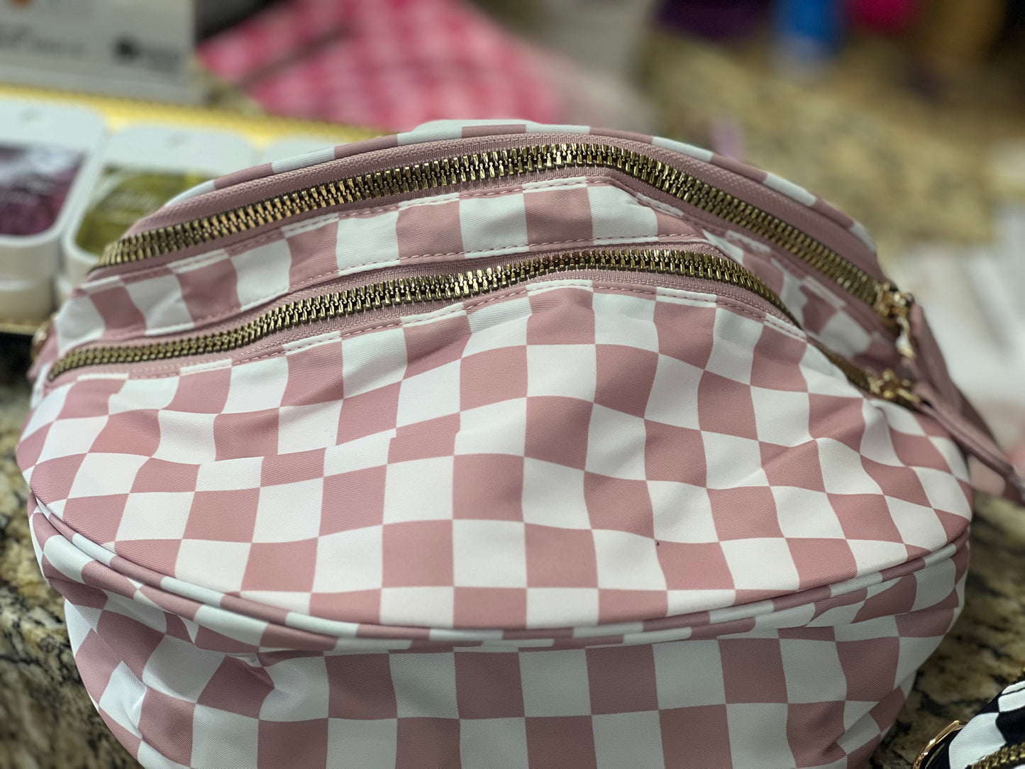 Oversized Checkered Bum Bag