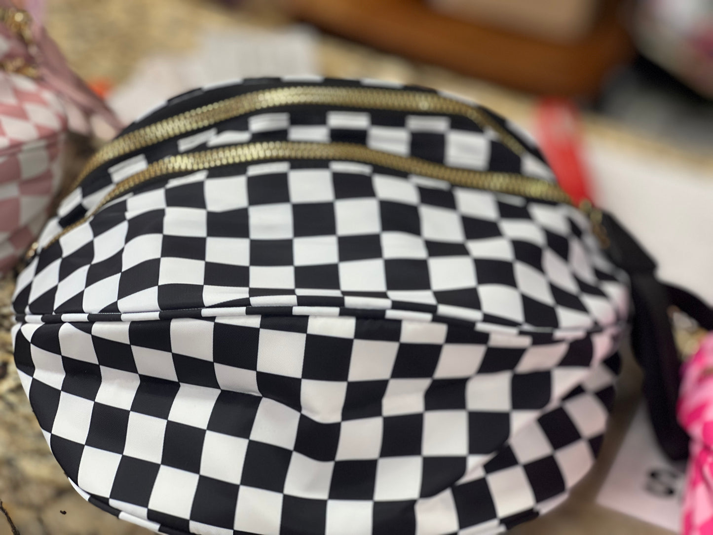 Oversized Checkered Bum Bag