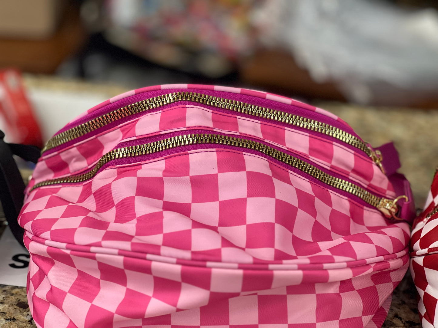 Oversized Checkered Bum Bag