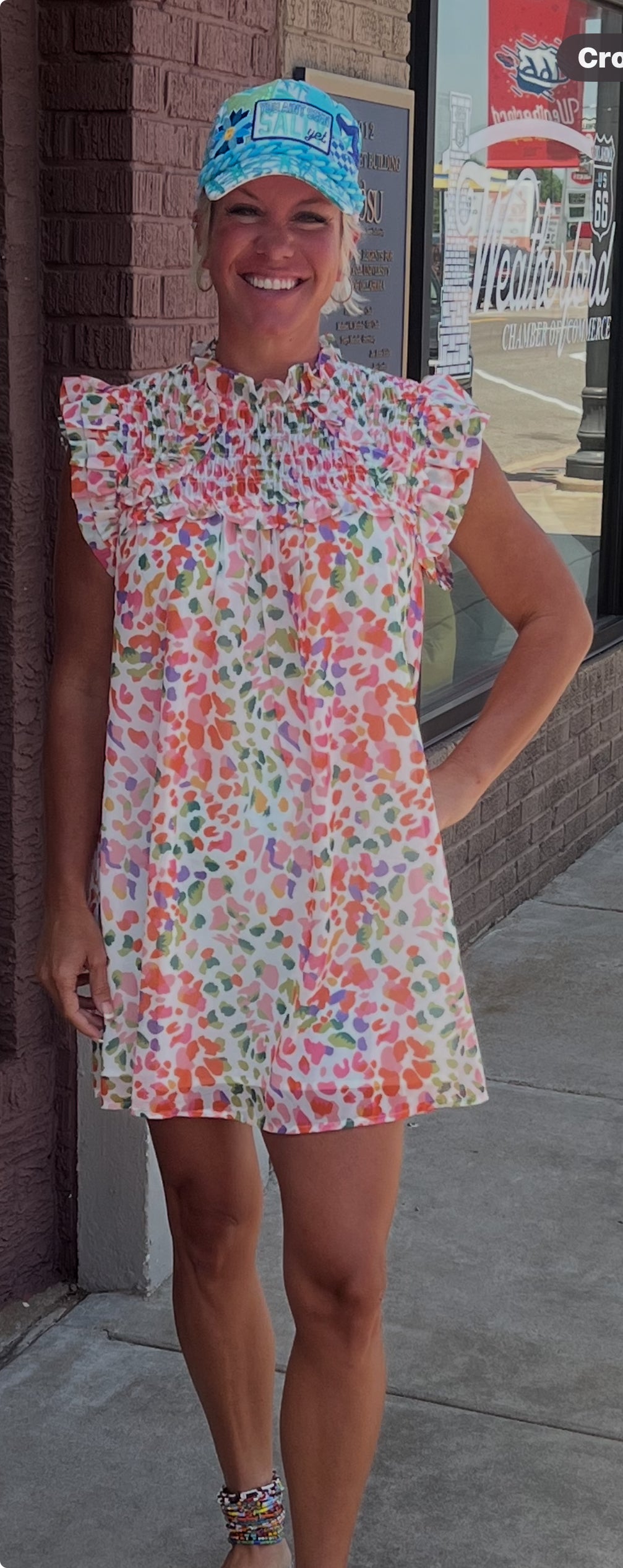 BiBi Multi Colored Leopard Printed Tiered Dress