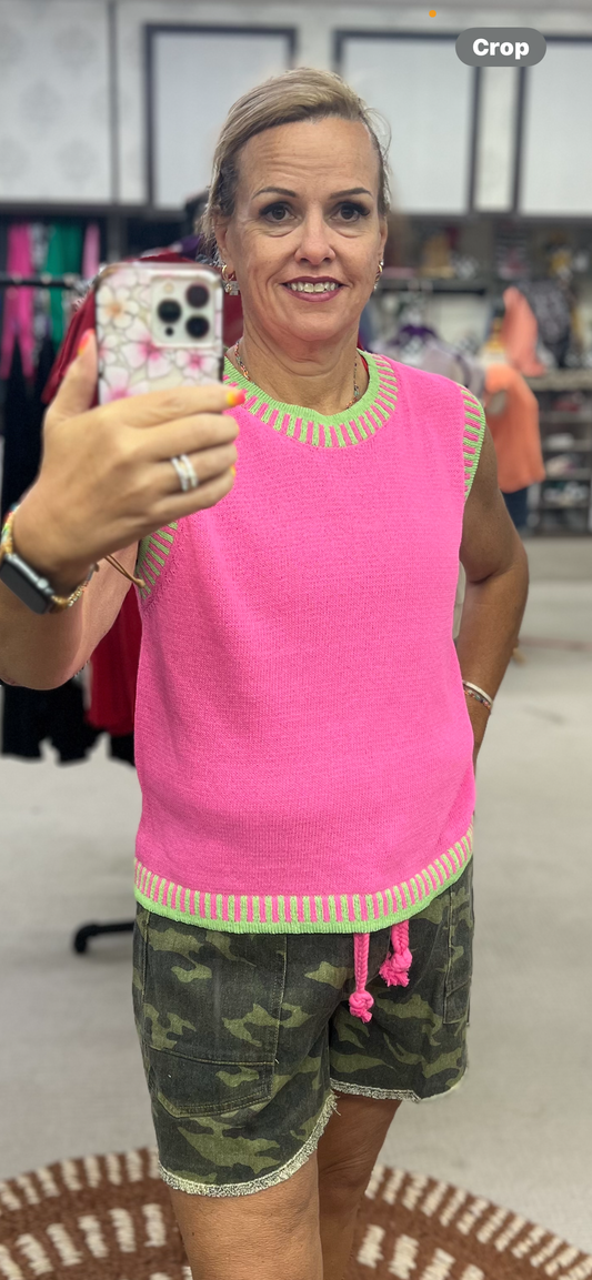 BiBi Braided Waist Belt Camouflage Shorts