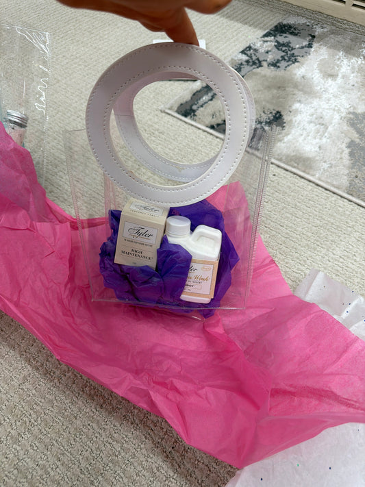 Small gift bag with Tyler candle and Tyler detergent