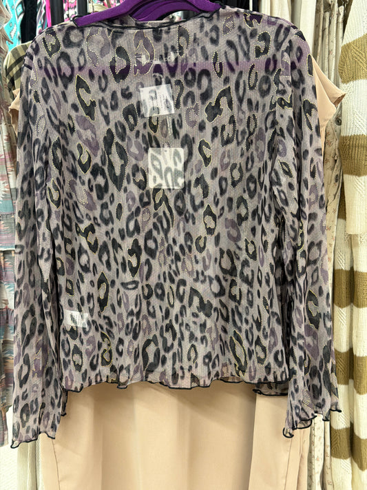 Purple Cheetah long sleeve cami