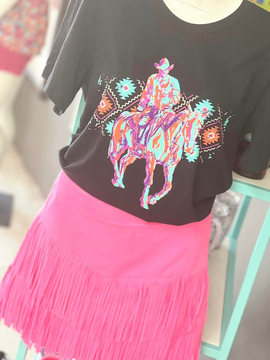 Reg & Curvy Sterling Kreek Ft. Worth Fringe Pink Skirt