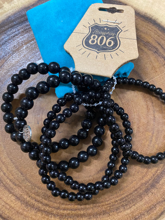 806 5pk Black Bracelets