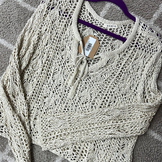 Regular Kori Soft Thread Crochet Boho Sweater