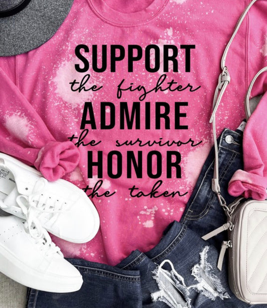 Ladies Breast Cancer Support Awareness Sweatshirt