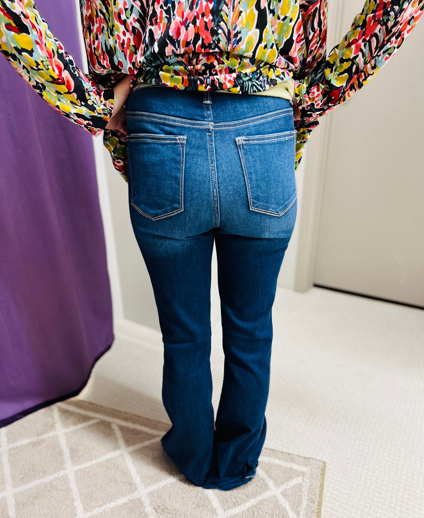 Reg & Curvy Judy Blue Hi-Rise 2' Hem Trouser Flare Jeans