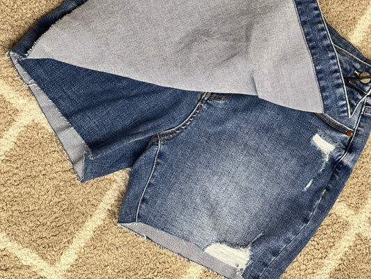 Regular Judy Blue Raw Hem Jean Skort