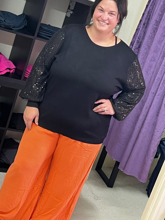 Curvy Umgee Linen Ankle Pants