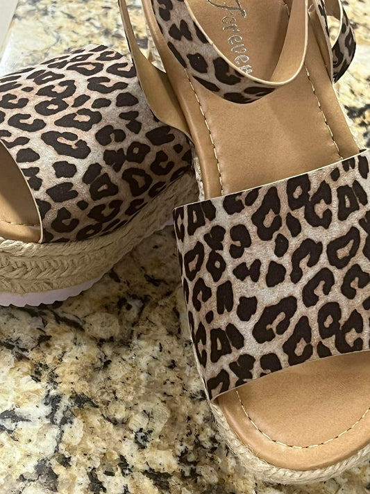 Leopard Wedge Sensational Sandal
