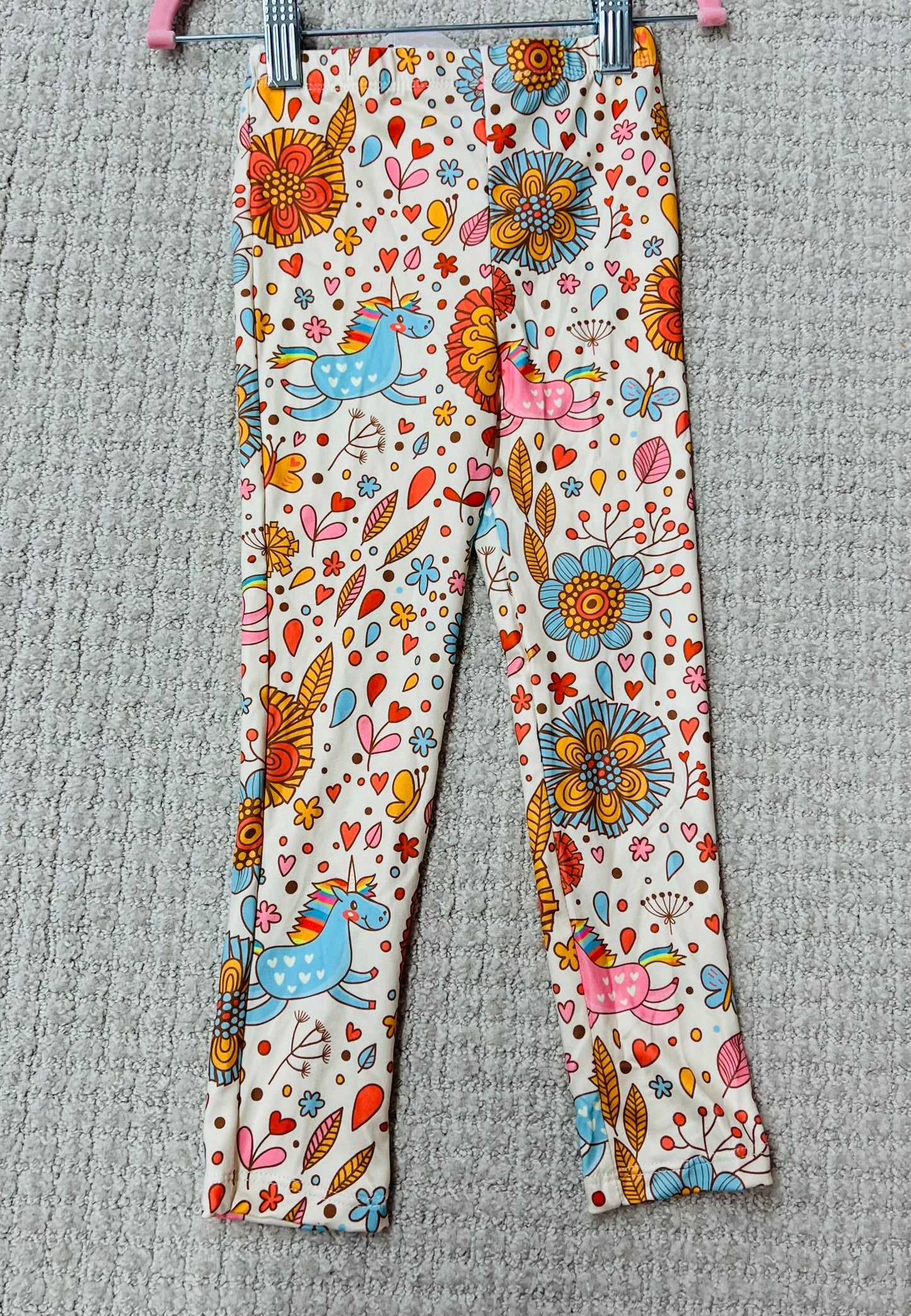 Girls Retro Unicorn Leggings