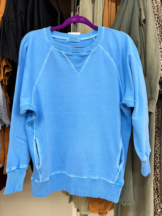 Regular Zenana French Terry Pullover w/ Pockets