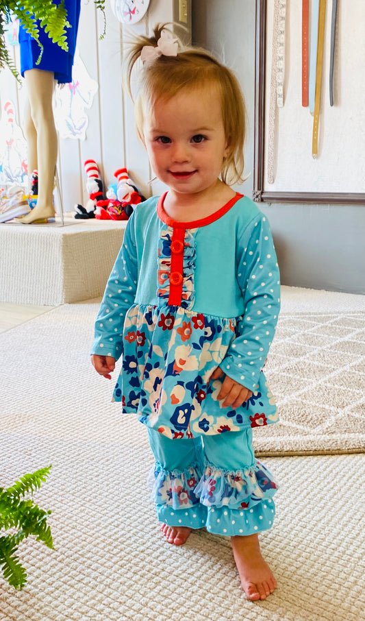 Girls Baby Romper w/ Ruffle