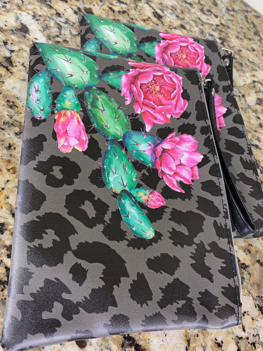 Crazy Train Cactus Flower Wristlet