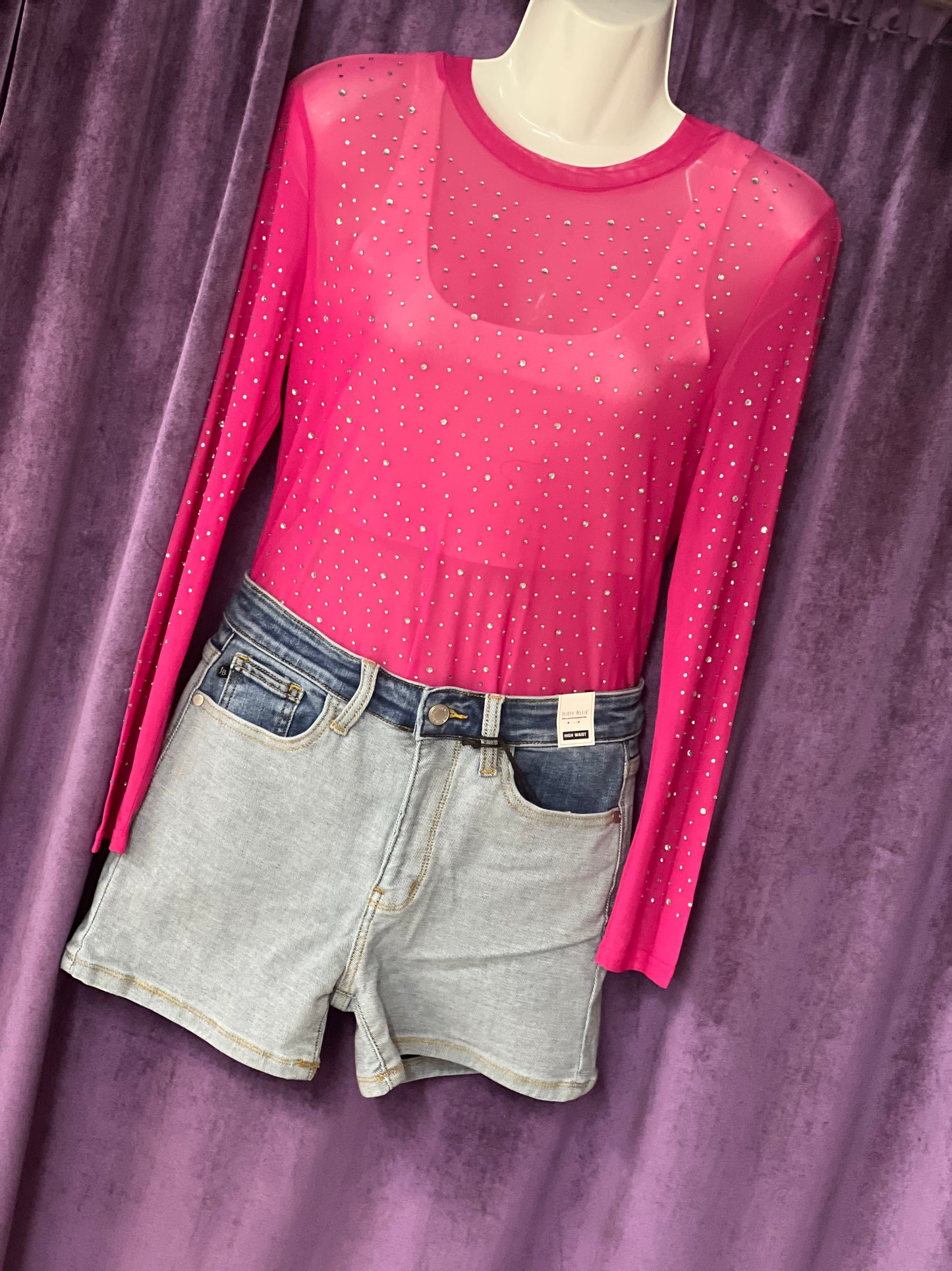 Regular Judy Blue High Waist Two Color Blue Denim Shorts