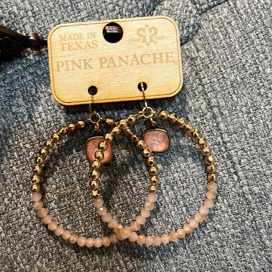 Pink Panache Gold & Pink Crystal Bead Circle Earring