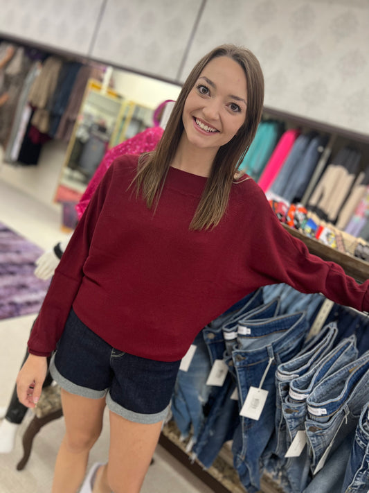 Regular ee:some Slouchy Boat Neck Sweater