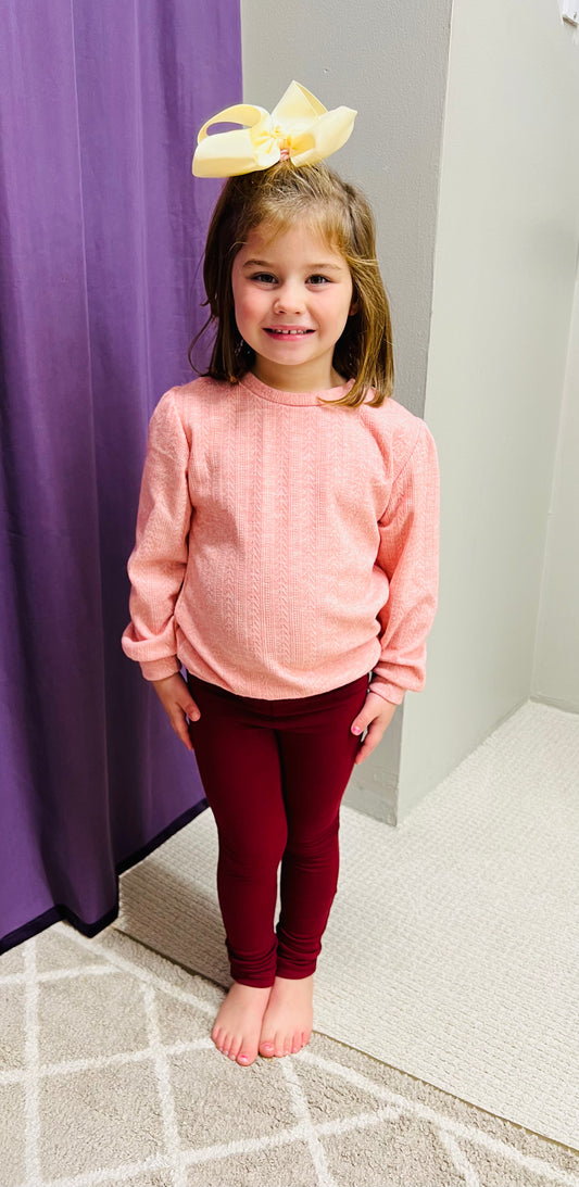Girls Honeydew Pink Pullover Sweater