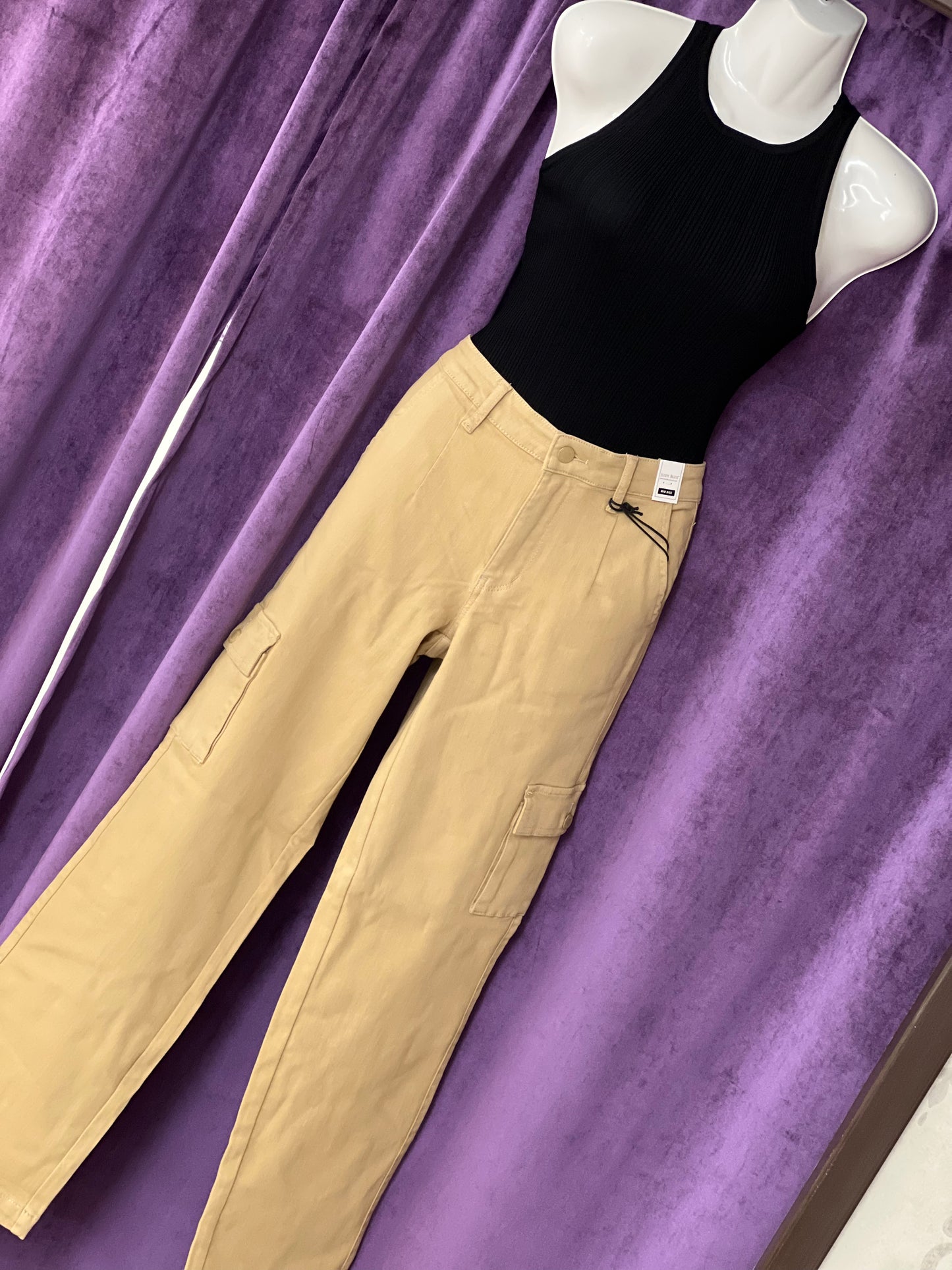 Curvy Judy Blue Khaki Cargo Pants