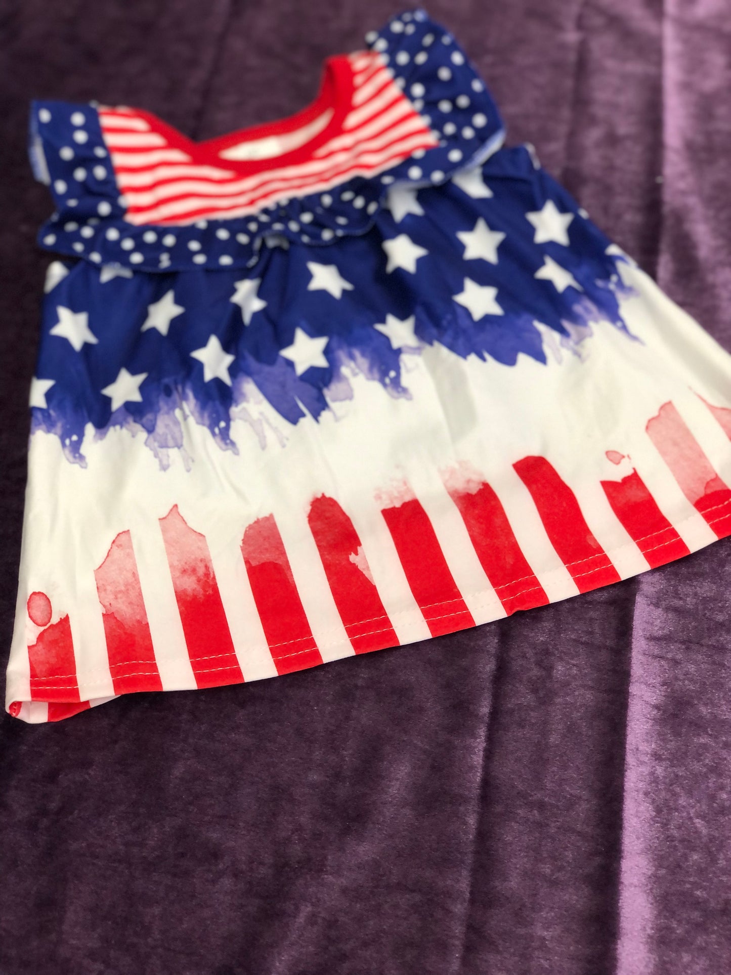 Girls Stars & Stripe Tunic w/ Polka Dot Shorts