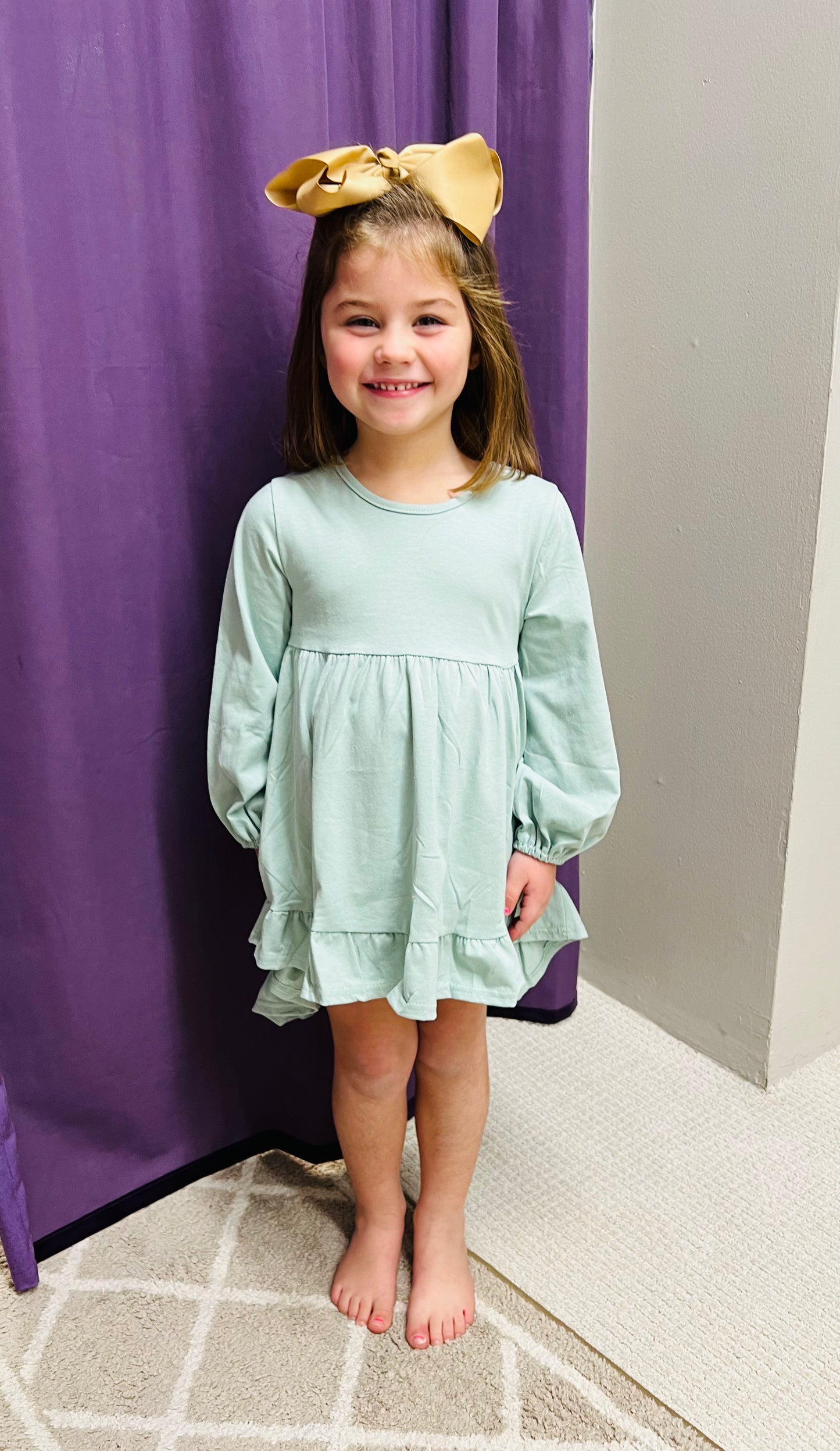 Girls Honeydew Ruffle Girl Dress