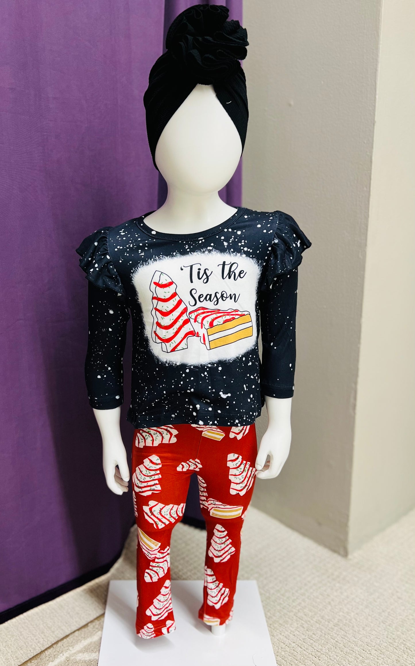 Girls Holiday 2-piece High Low Top w/ Leggings