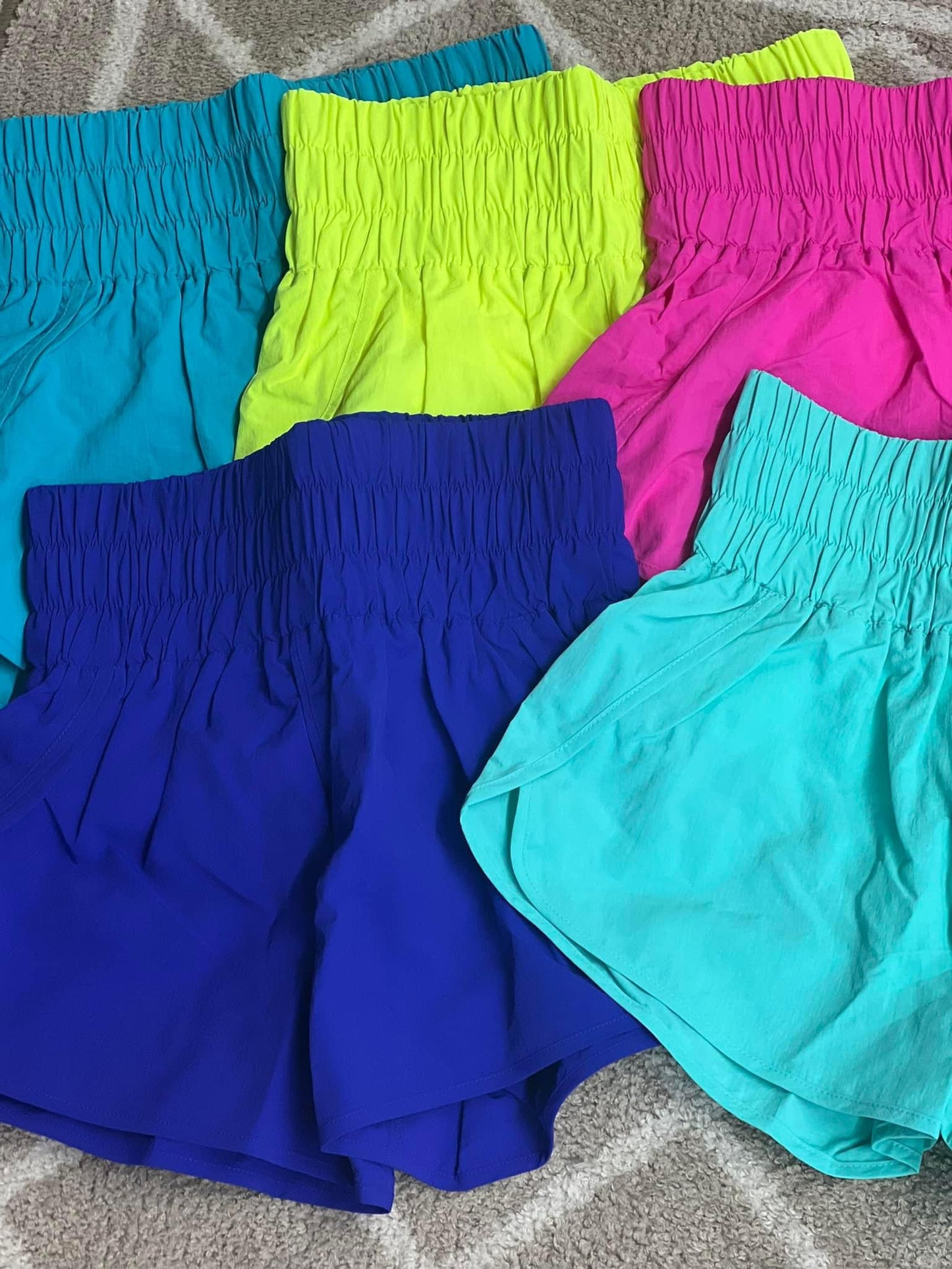 Regular Zenana Windbreaker Smocked Waistband Running Shorts