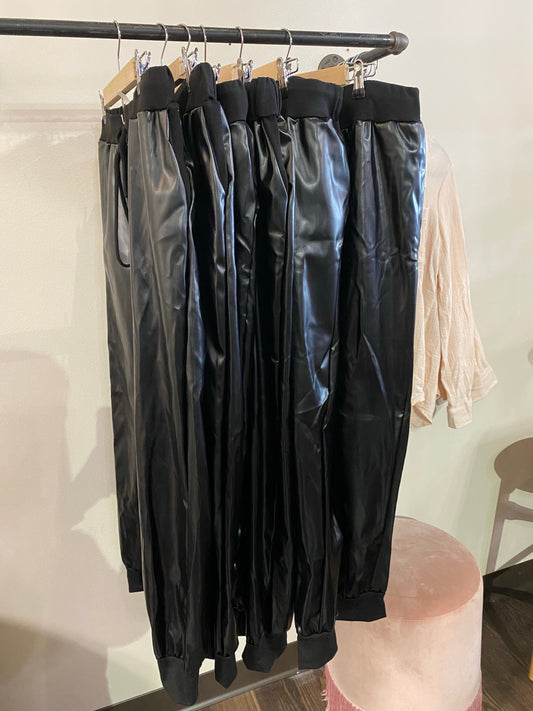 Curvy Black Lux Joggers