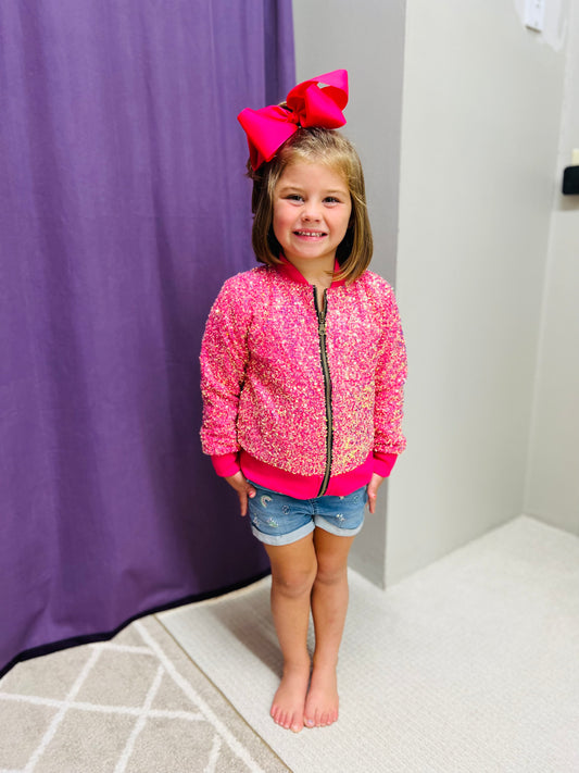 Girls Mila & Rose Zip Up Sequin Jacket