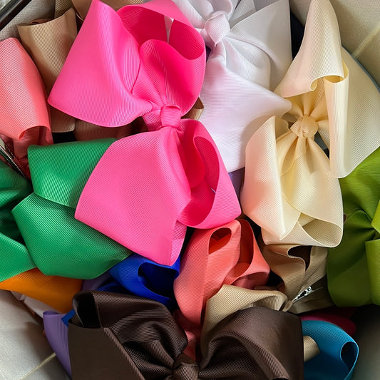 Girls Clover Cottage 8inch Hair Bows 25 Colors