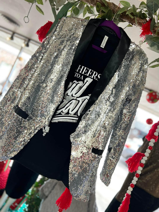 Silver Sequins Blazer One24Rags