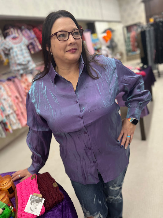 Regular Anniewear Purple Shimmer Long Sleeve Top