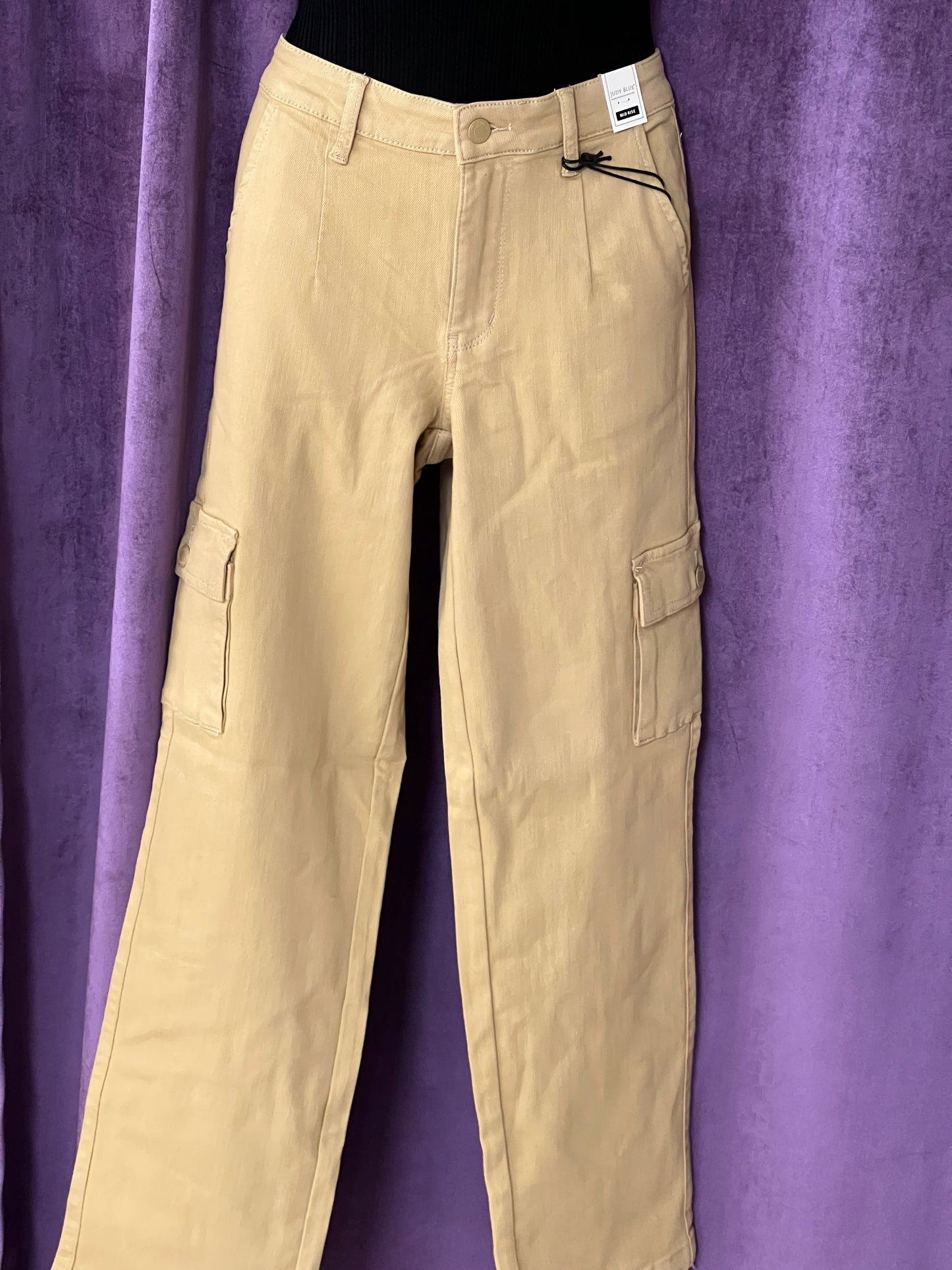 Curvy Judy Blue Khaki Cargo Pants